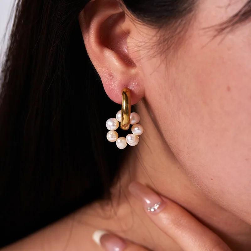 ORA Jewelry CY™ | Pearl Aura 18K Gold-Plated Pearl Drop Earrings
