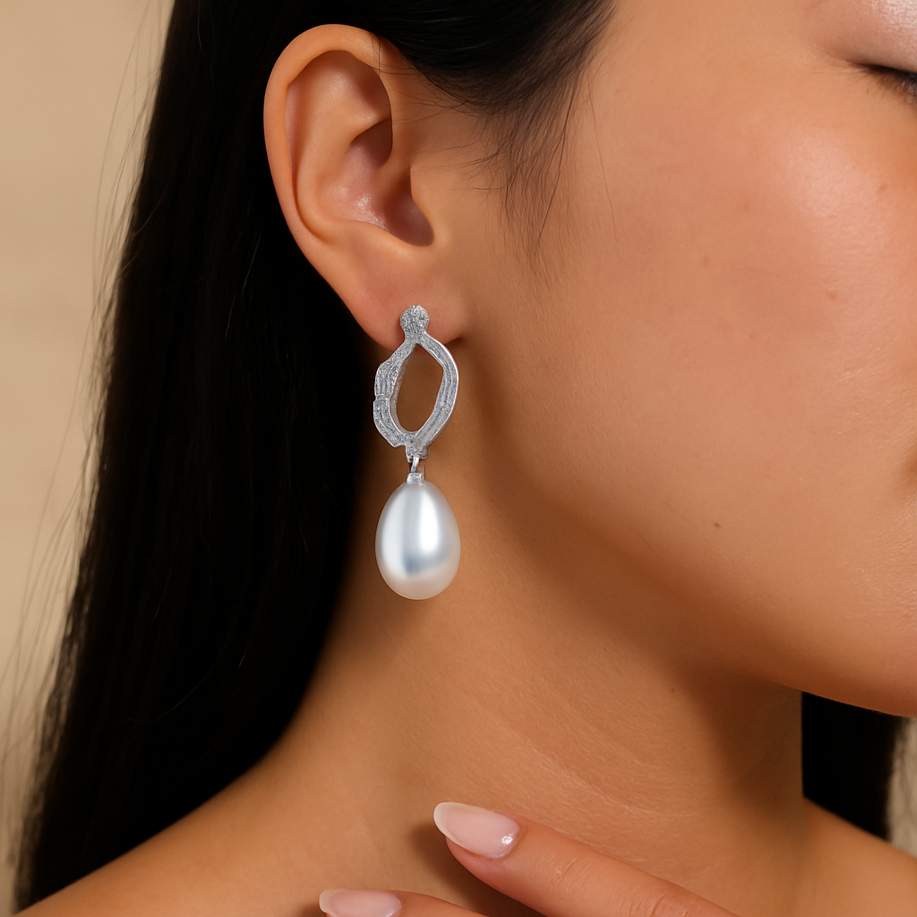 ORA Jewelry CY™ | Celestial Drip 16K Gold & White Gold-Plated Drop Earrings