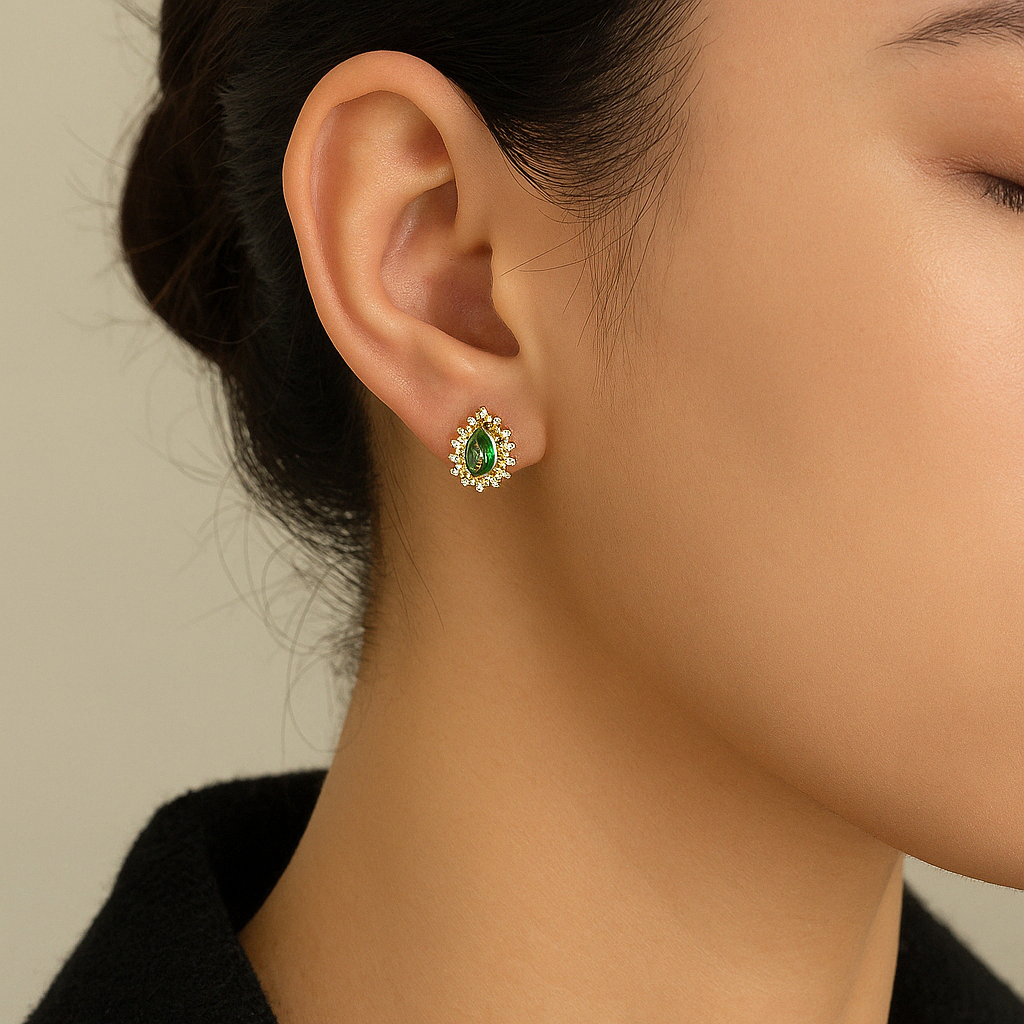 ORA Jewelry CY™ | Liquid Grace 14K Gold-Plated Sterling Silver Studs