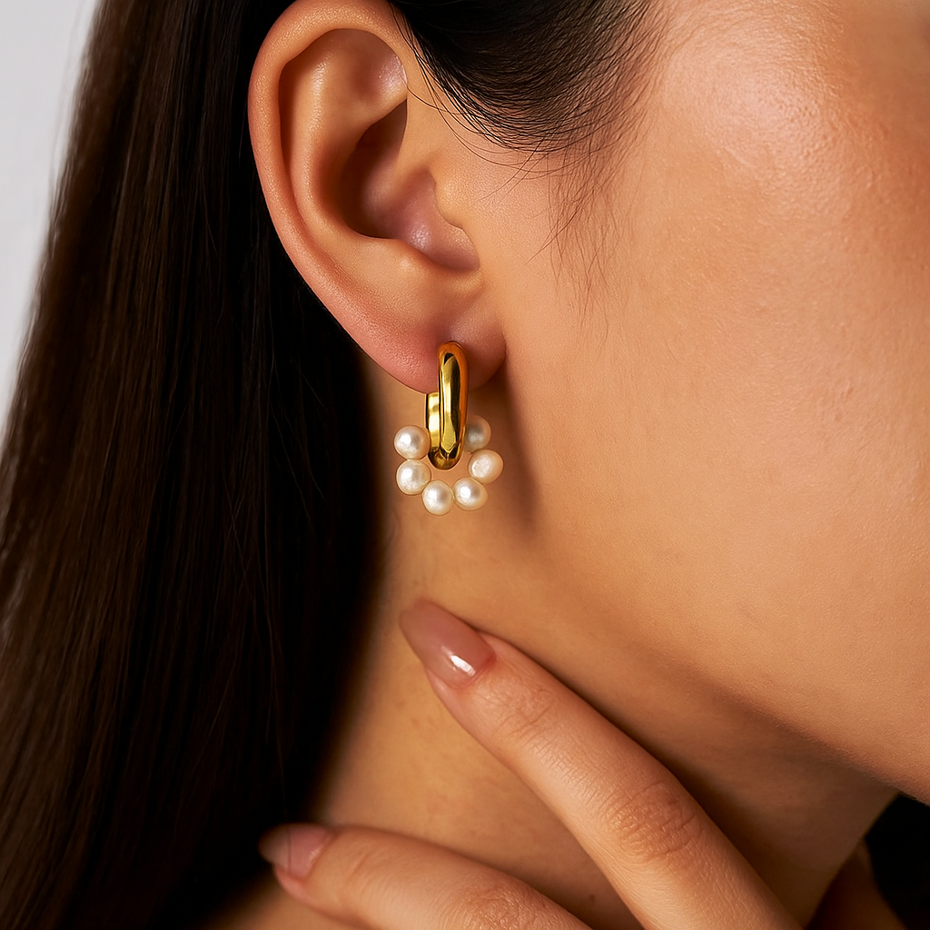 ORA Jewelry CY™ | Pearl Aura 18K Gold-Plated Pearl Drop Earrings