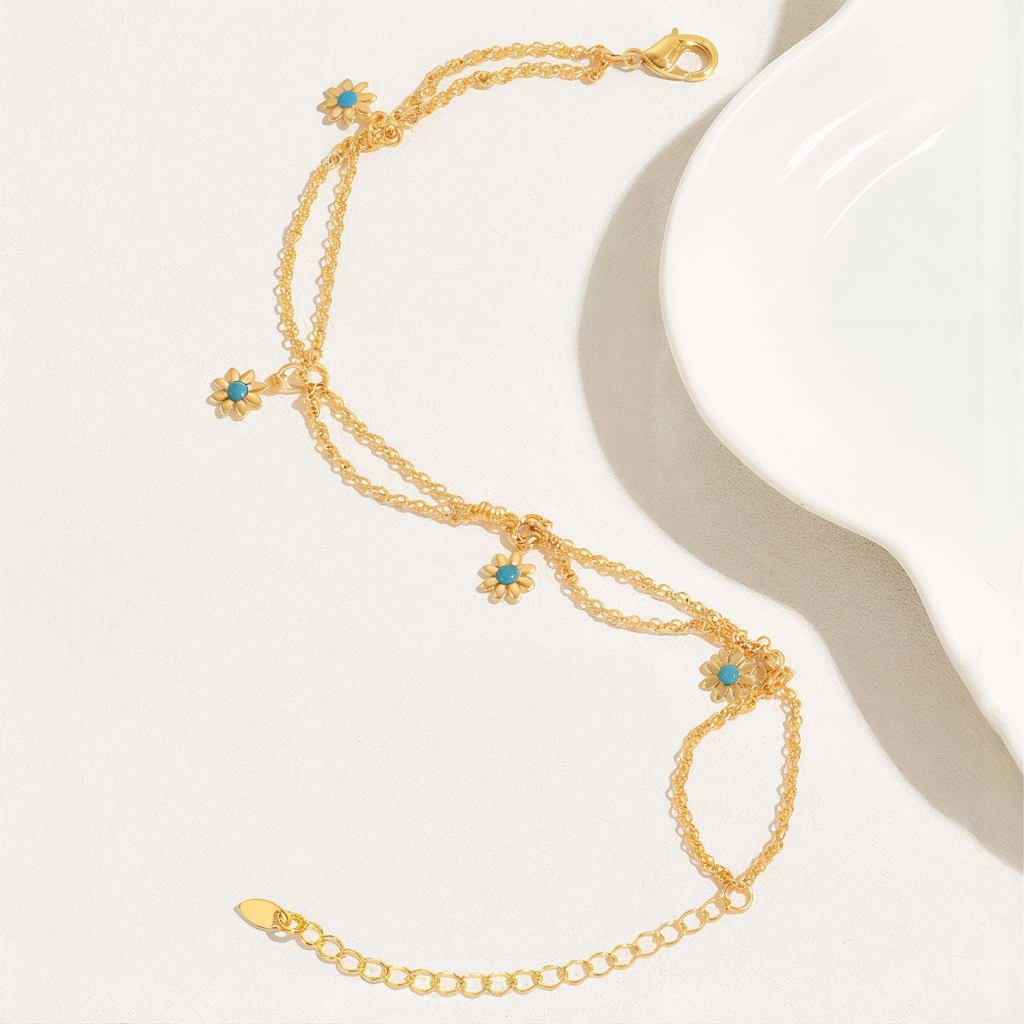 ORA Jewelry CY™ | Golden Petal Drift Anklet