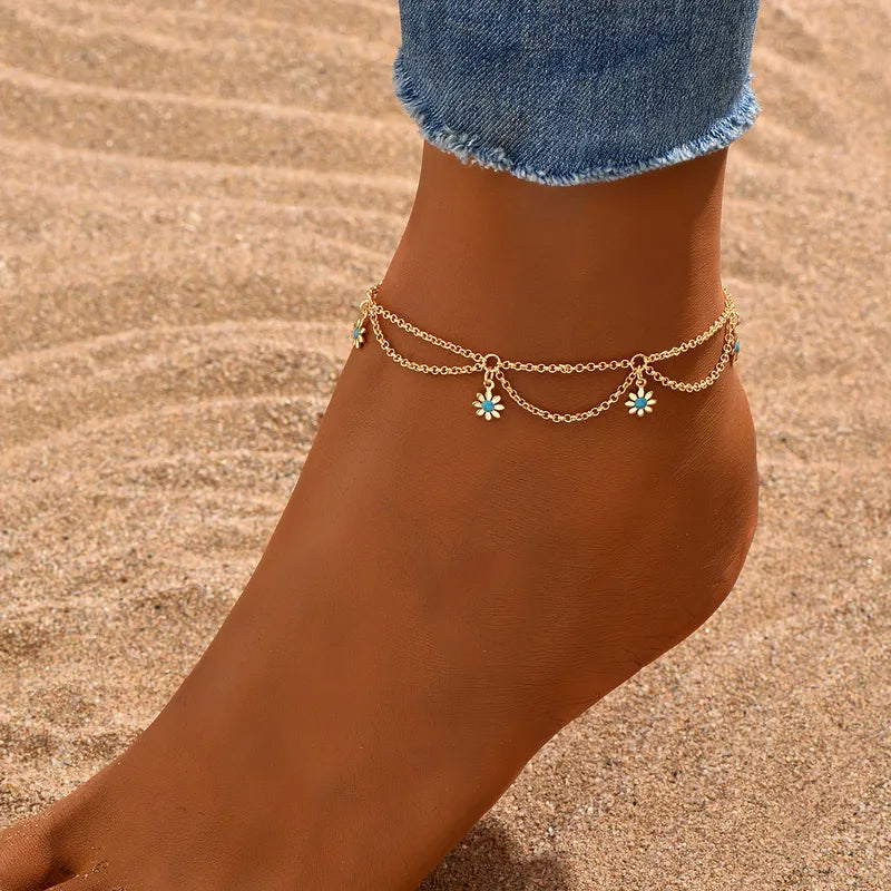 ORA Jewelry CY™ | Golden Petal Drift Anklet