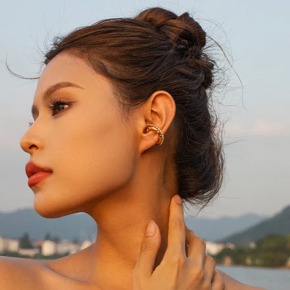 ORA Jewelry CY™ | Radiant Embrace 18K Gold-Plated Zircon Ear Cuffs