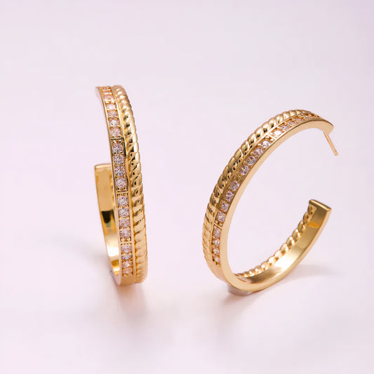 ORA Jewelry CY™ | Vintage Luxe 18K Gold-Plated Hoop Earrings
