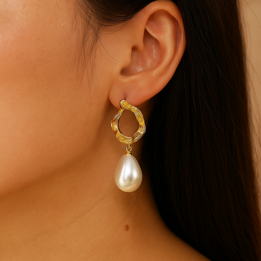 ORA Jewelry CY™ | Celestial Drip 16K Gold & White Gold-Plated Drop Earrings