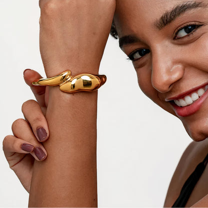 ORA Jewelry CY™ | Luma Cuff — Retro Stainless Steel Bracelet