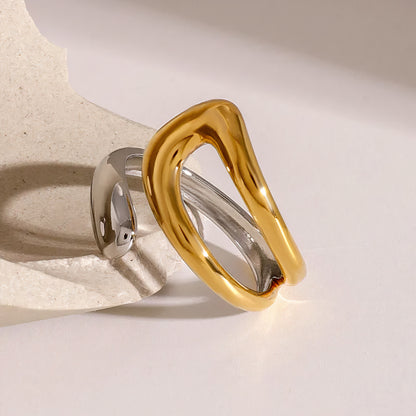 ORA Jewelry CY™ | Dune Curve 304 Stainless Steel Open Ring