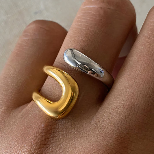 ORA Jewelry CY™ | Dune Curve 304 Stainless Steel Open Ring