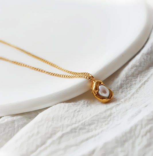 ORA Jewelry CY™ | Sol Pearl 18K Gold-Plated Freshwater Necklace